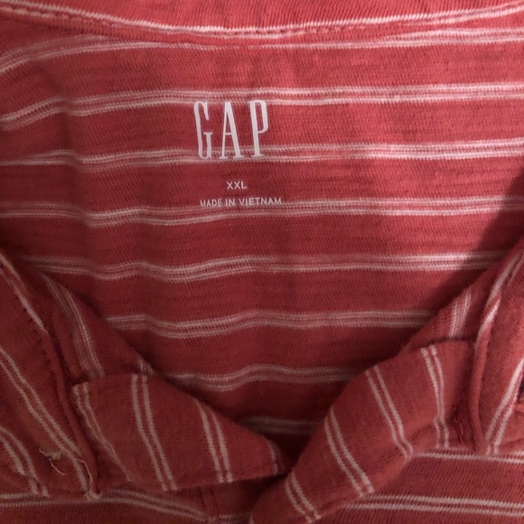 Gap Polo coral red striped short sleeve size XXL - Picture 3 of 3